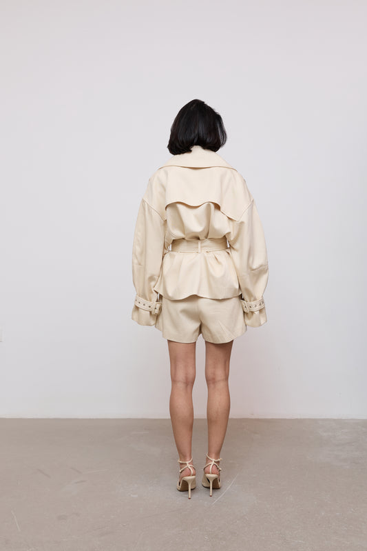 Cotton Mix Trench Jacket