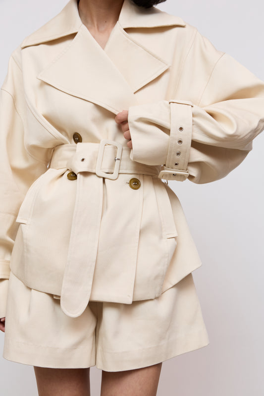 Cotton Mix Trench Jacket