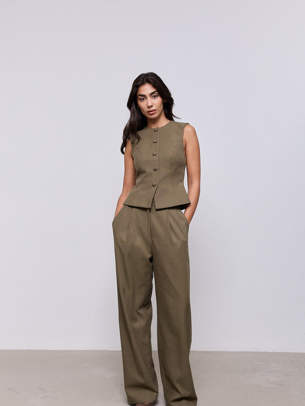 Cotton Mix Button Waistcoat