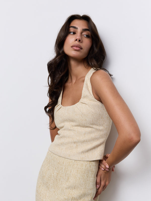 Cotton Mix Tweed Top