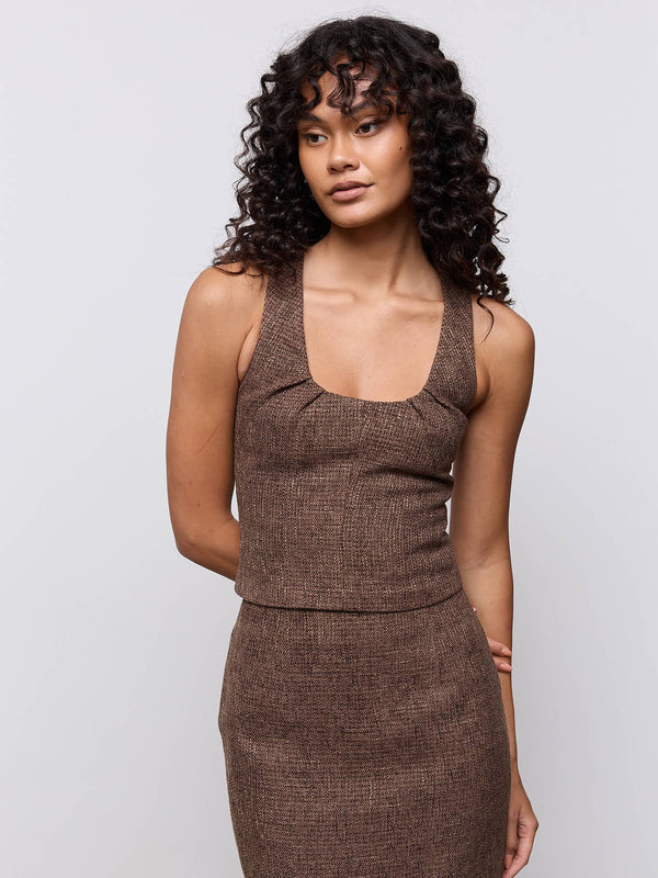 Cotton Mix Tweed Top