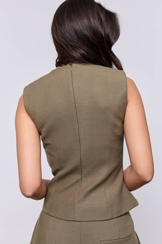 Cotton Mix Button Waistcoat