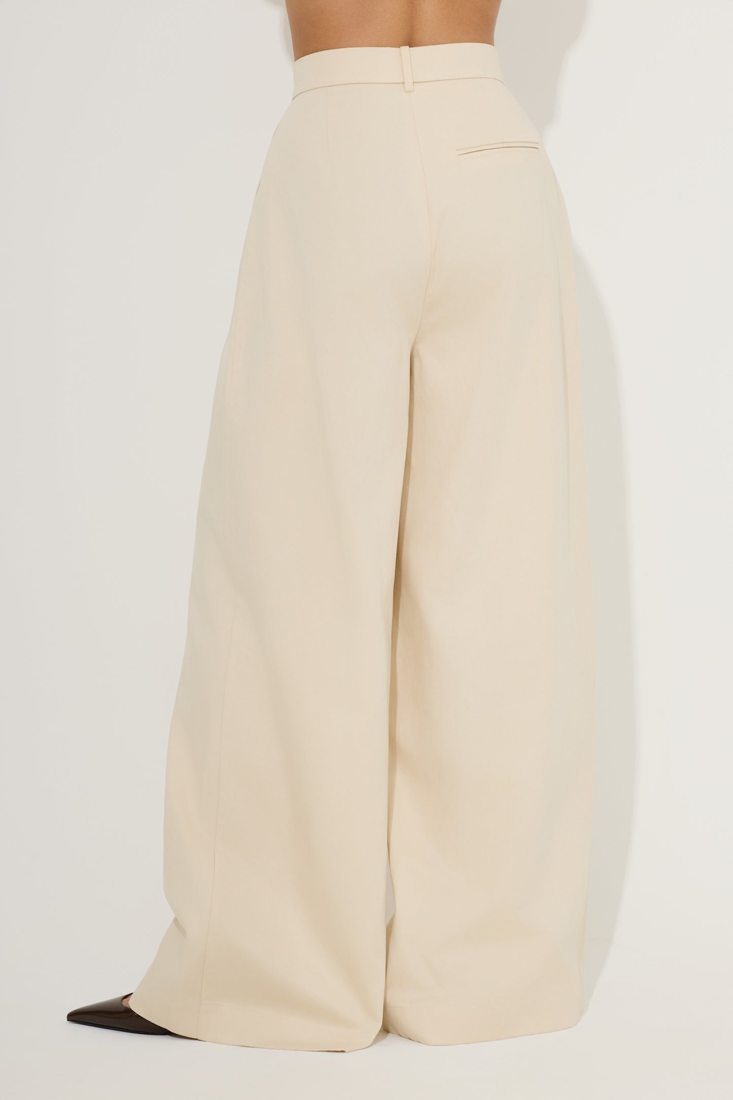 Cotton Mix Wide Leg Trousers
