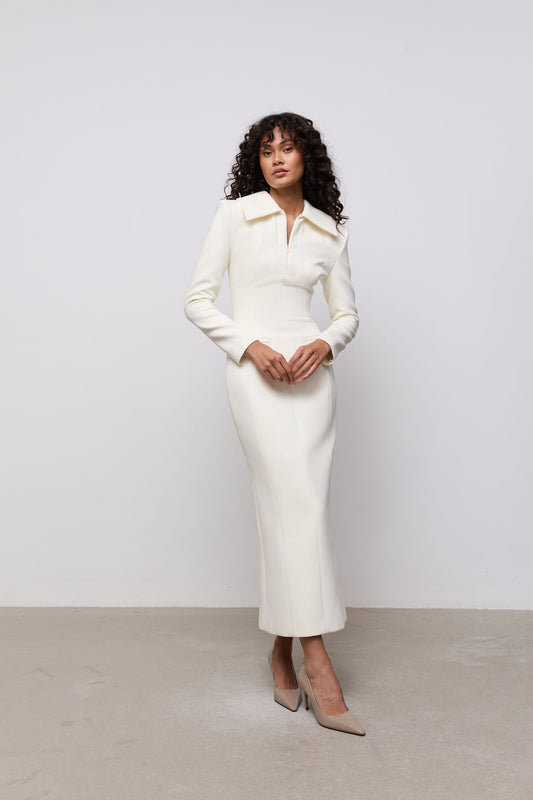 Zip Detail Midi Dress
