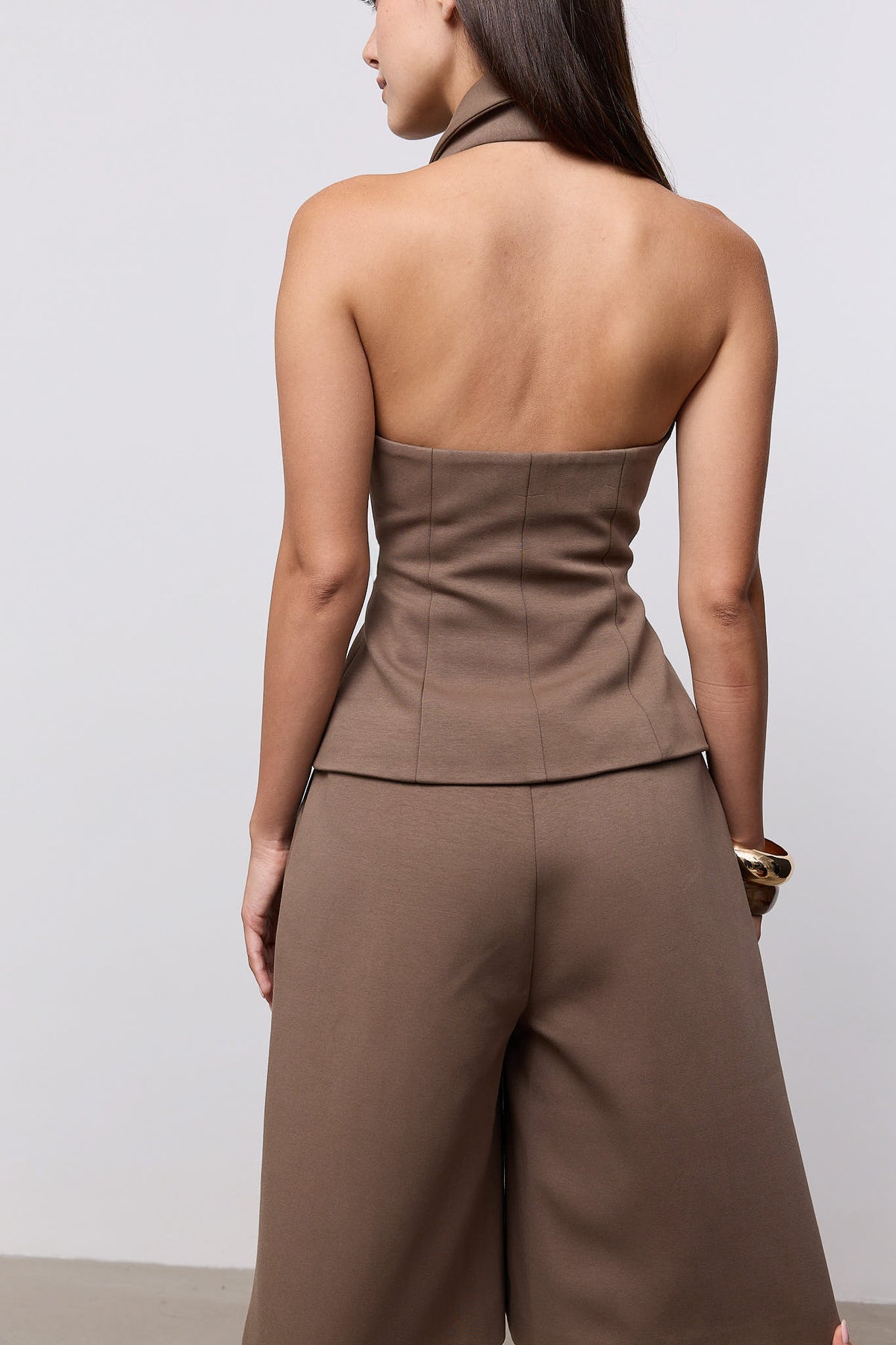 Cotton Mix Zip Detail Top