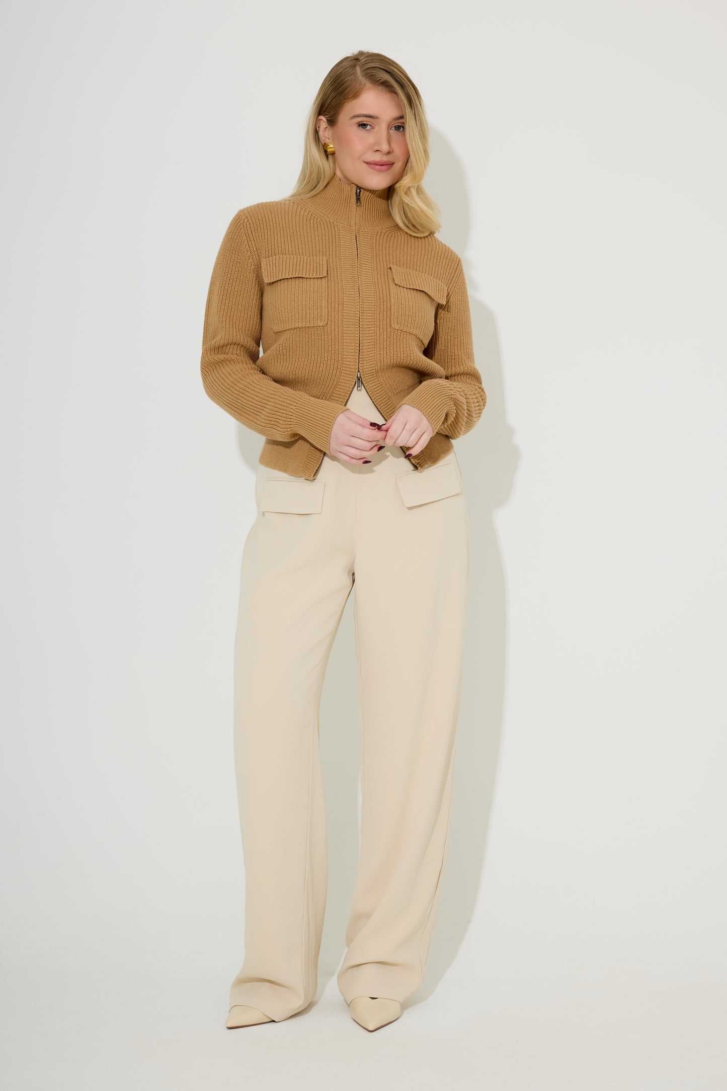 Cotton Zip Detail Cardigan