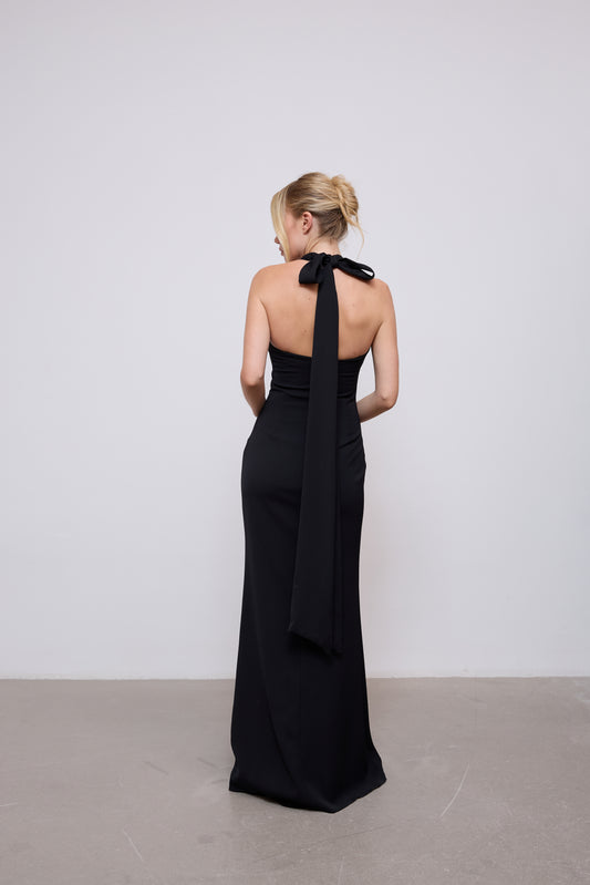 Cross Halter Neck Maxi Dress