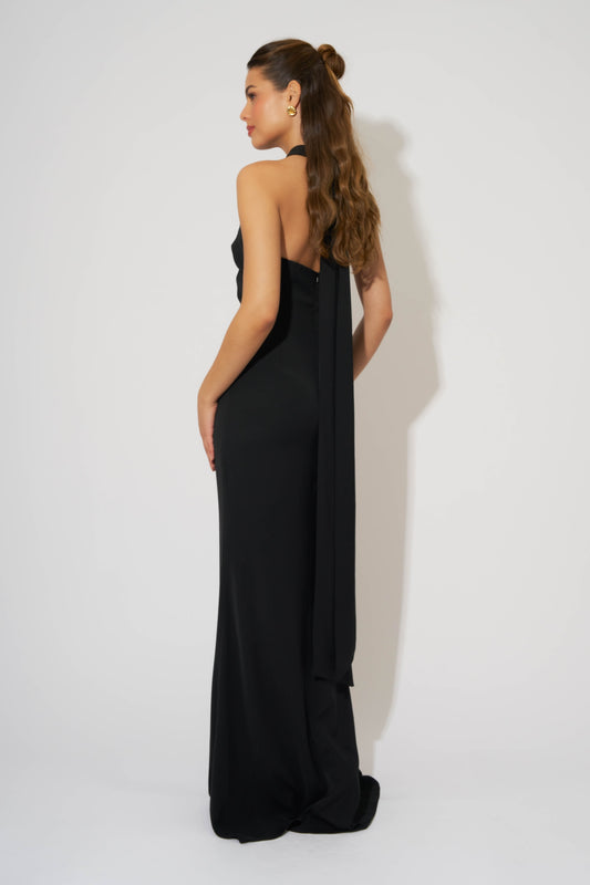 Cross Halter Neck Maxi Dress
