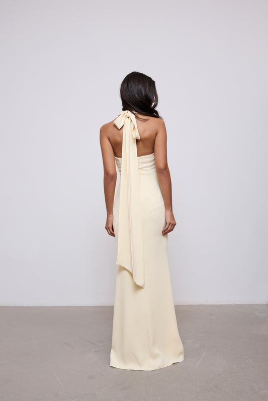 Cross Halter Neck Maxi Dress