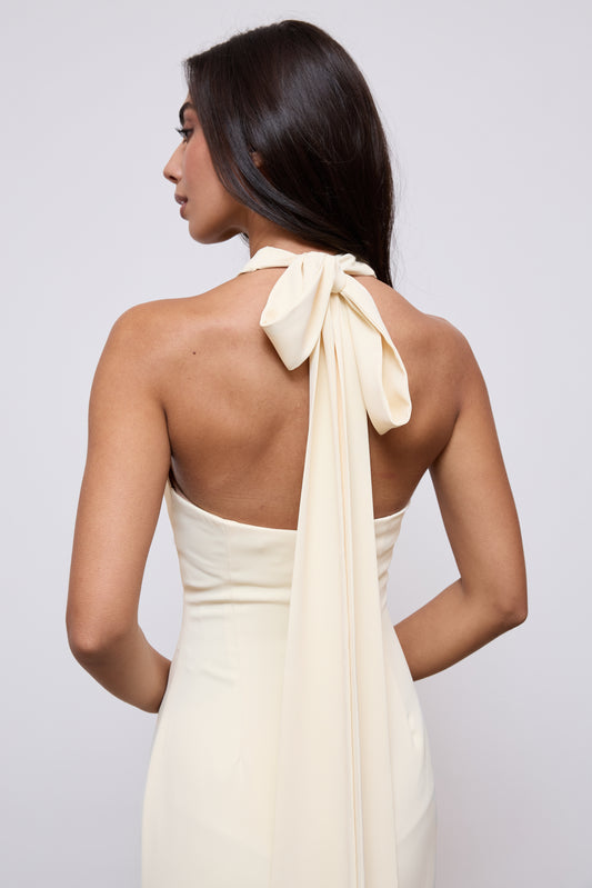Cross Halter Neck Maxi Dress