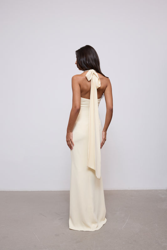 Cross Halter Neck Maxi Dress
