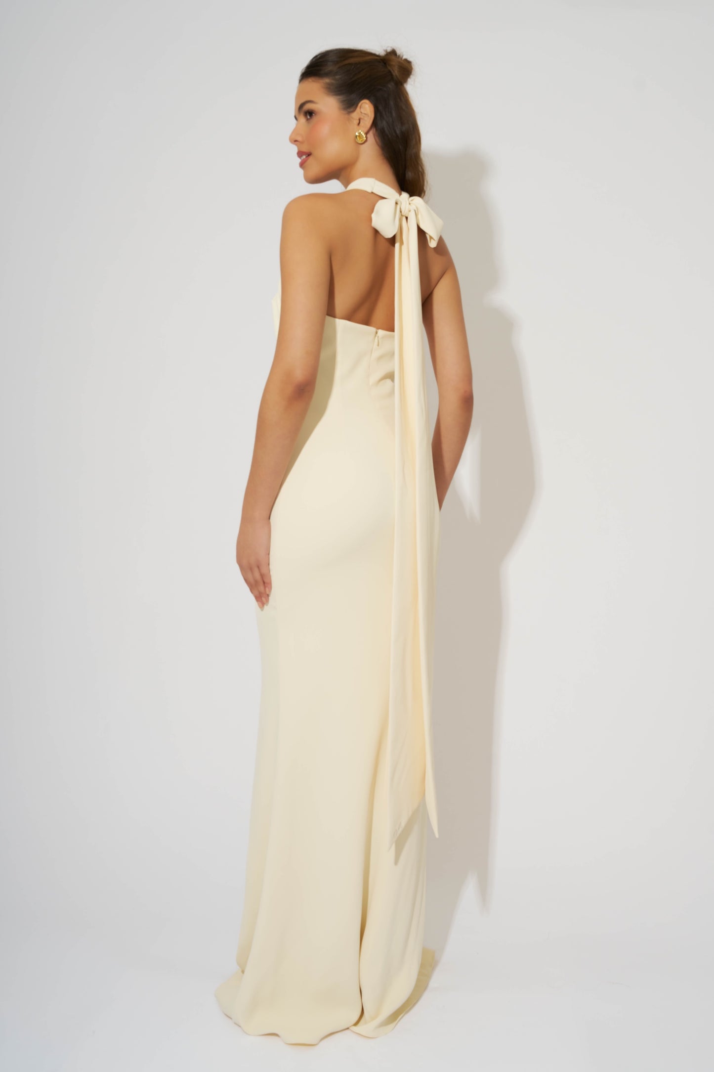 Cross Halter Neck Maxi Dress