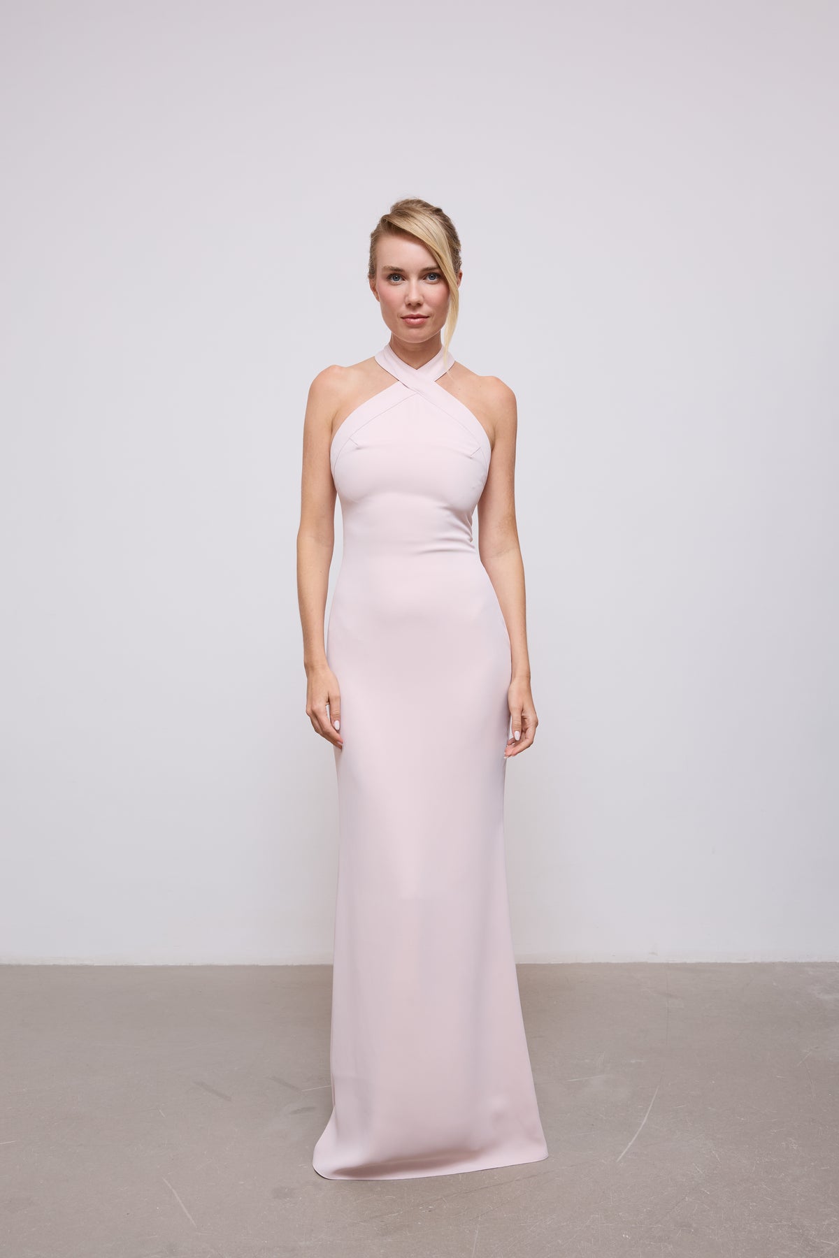 Cross Halter Neck Maxi Dress
