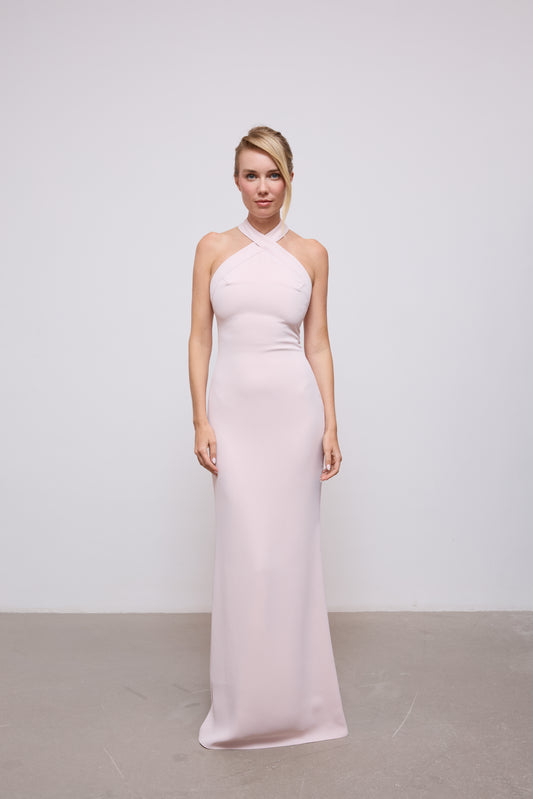 Cross Halter Neck Maxi Dress