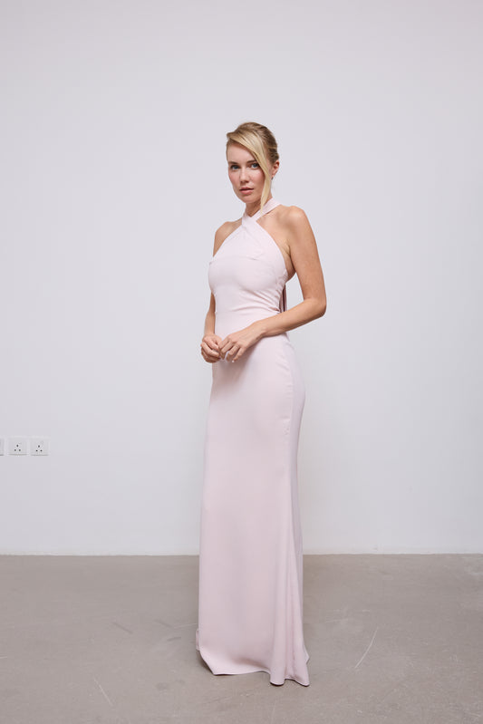 Cross Halter Neck Maxi Dress