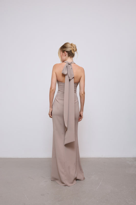 Cross Halter Neck Maxi Dress