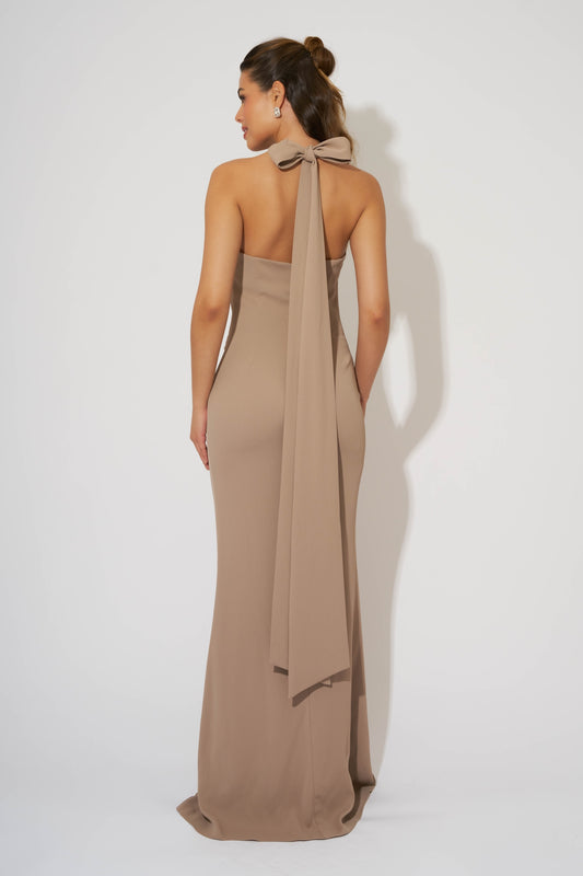 Cross Halter Neck Maxi Dress