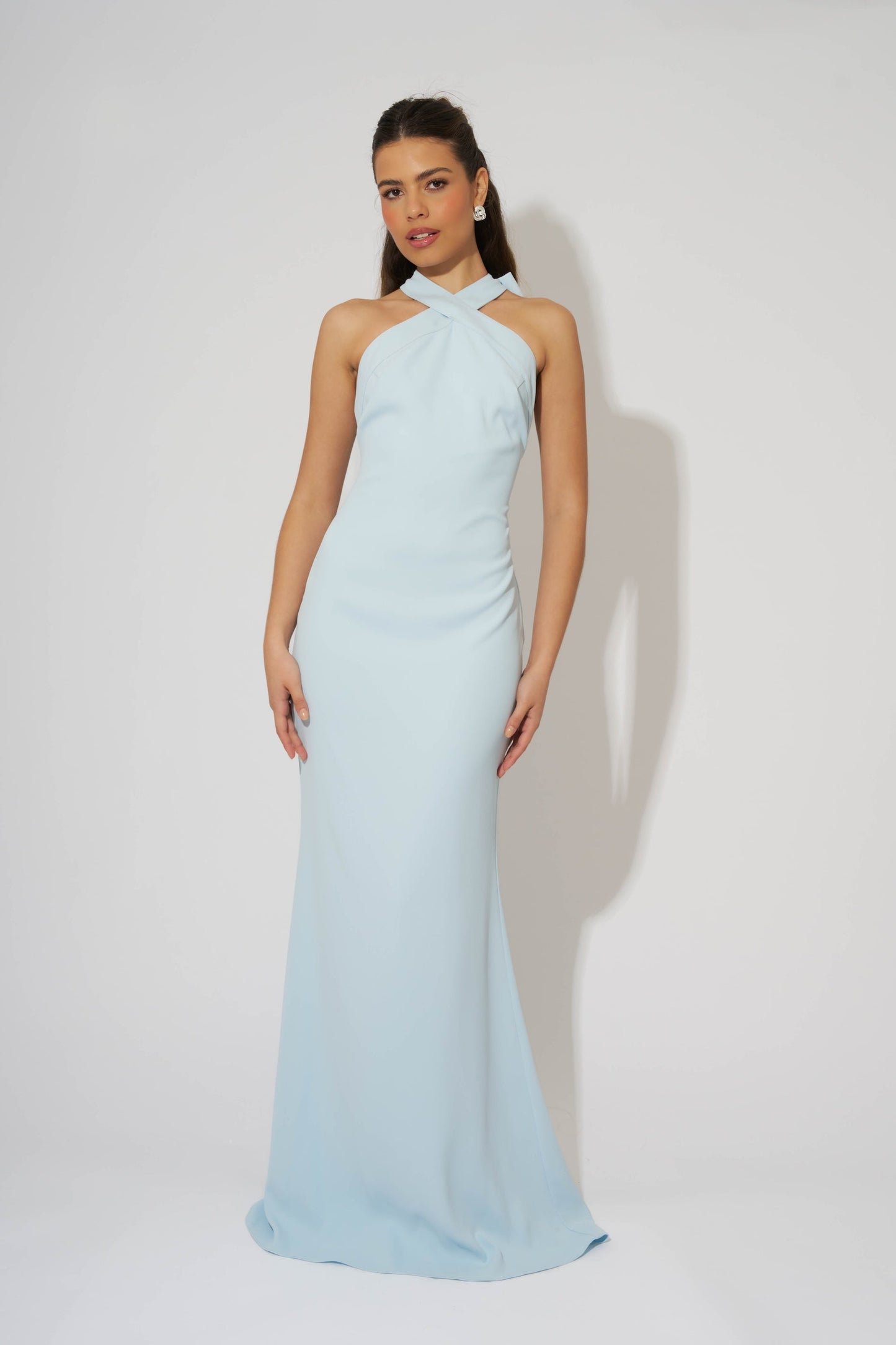 Cross Halter Neck Maxi Dress