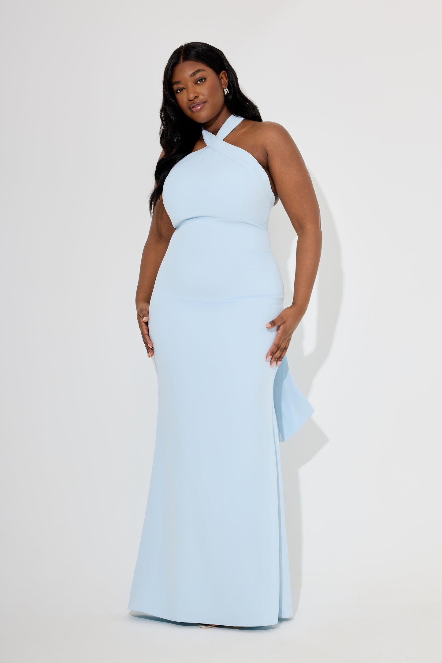 Cross Halter Neck Maxi Dress