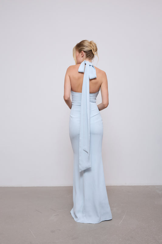 Cross Halter Neck Maxi Dress