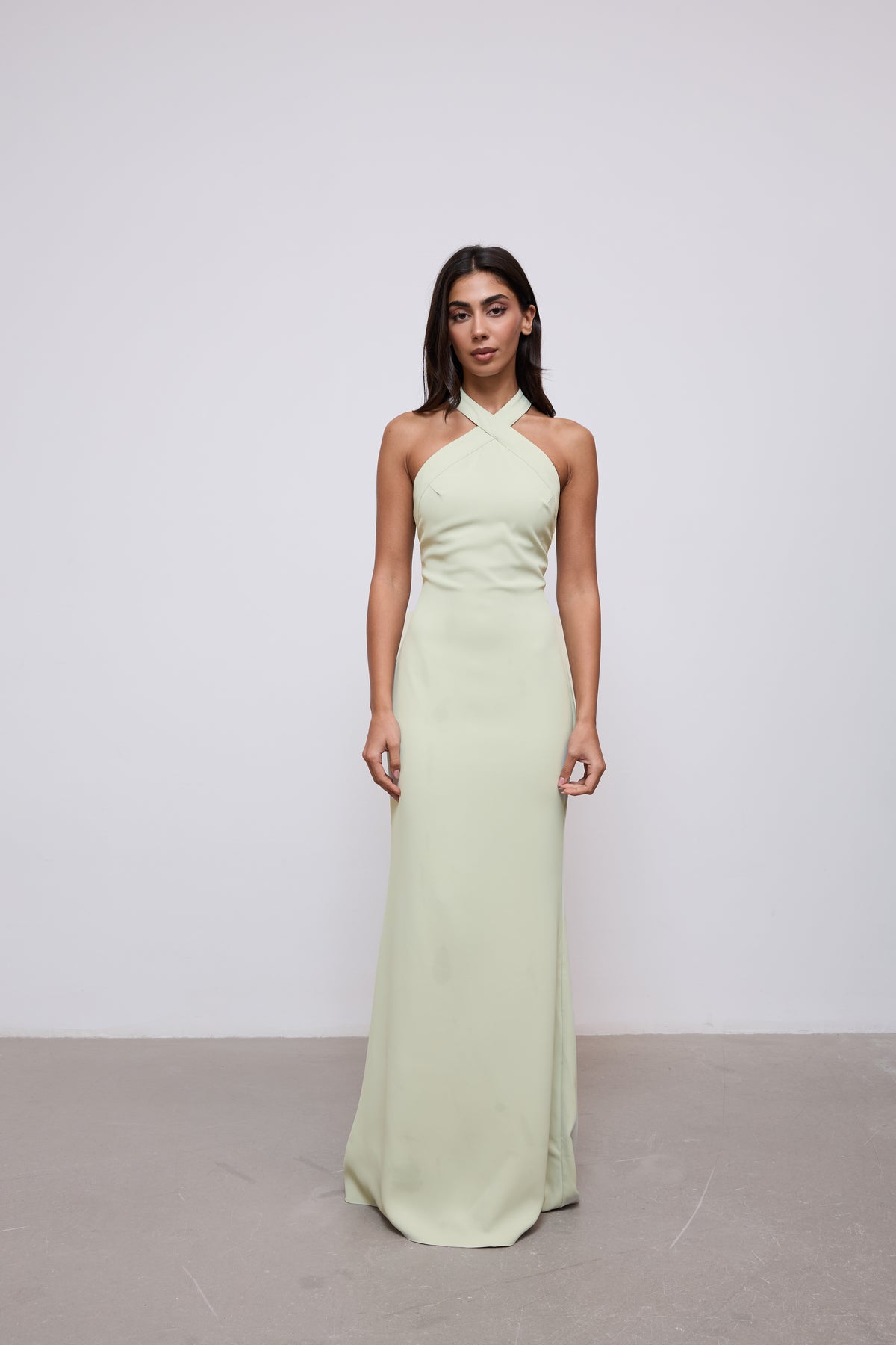 Cross Halter Neck Maxi Dress