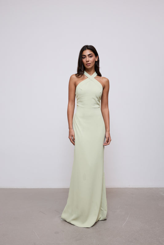 Cross Halter Neck Maxi Dress