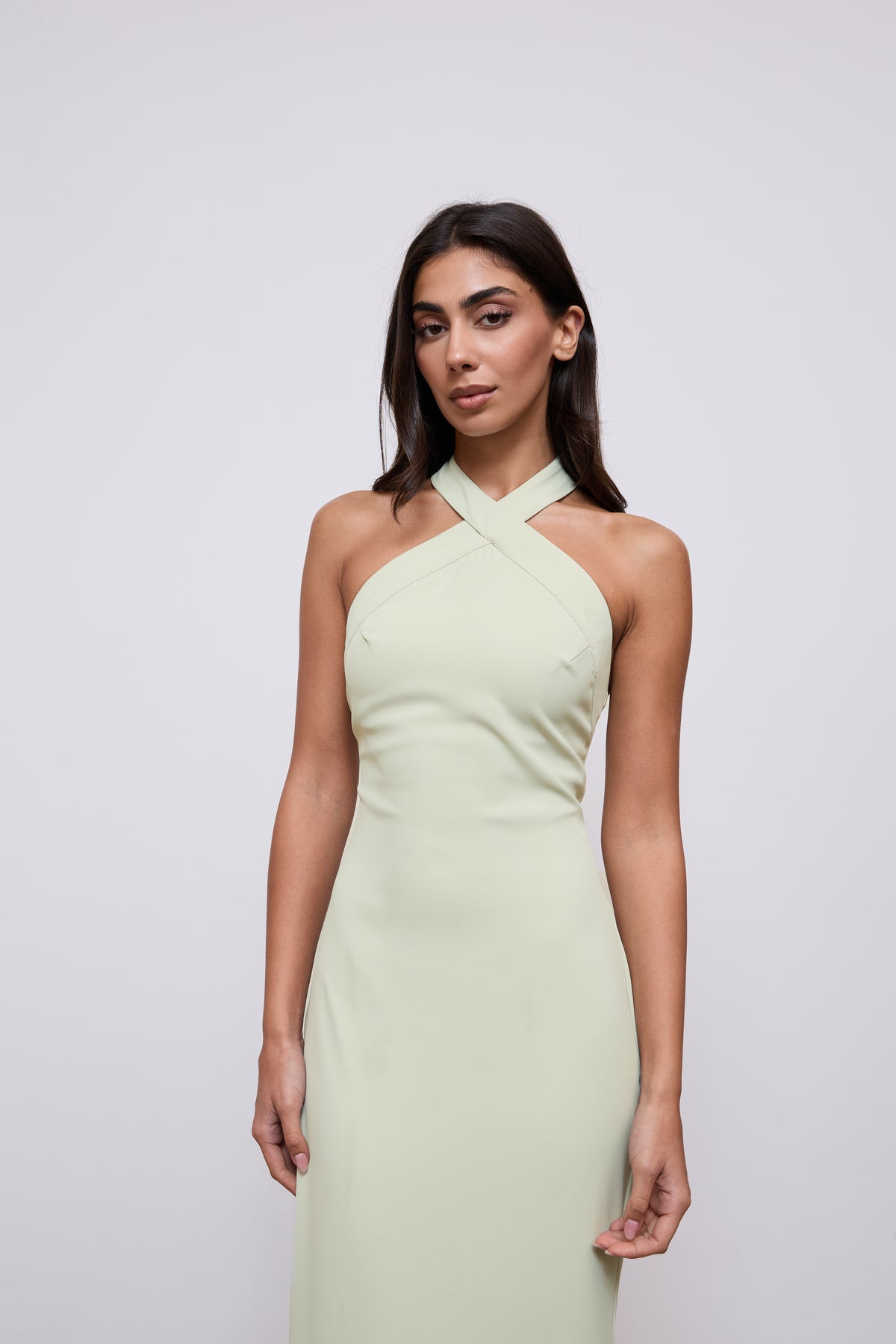 Cross Halter Neck Maxi Dress