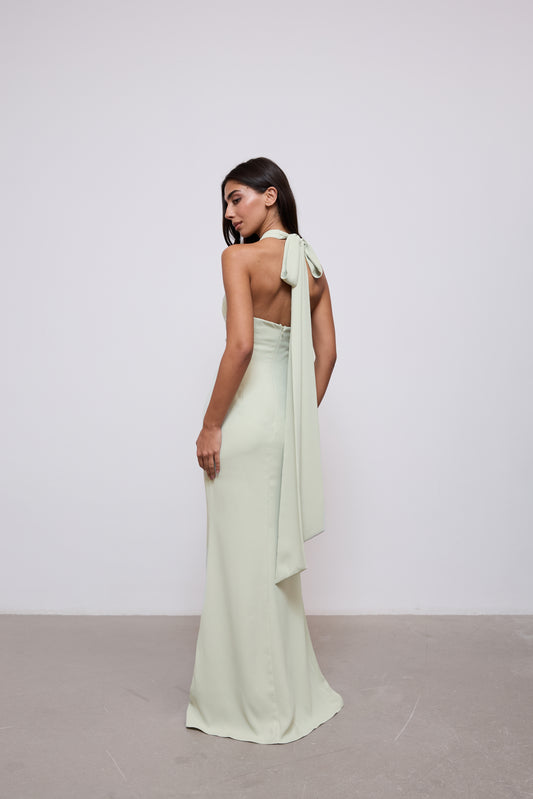 Cross Halter Neck Maxi Dress
