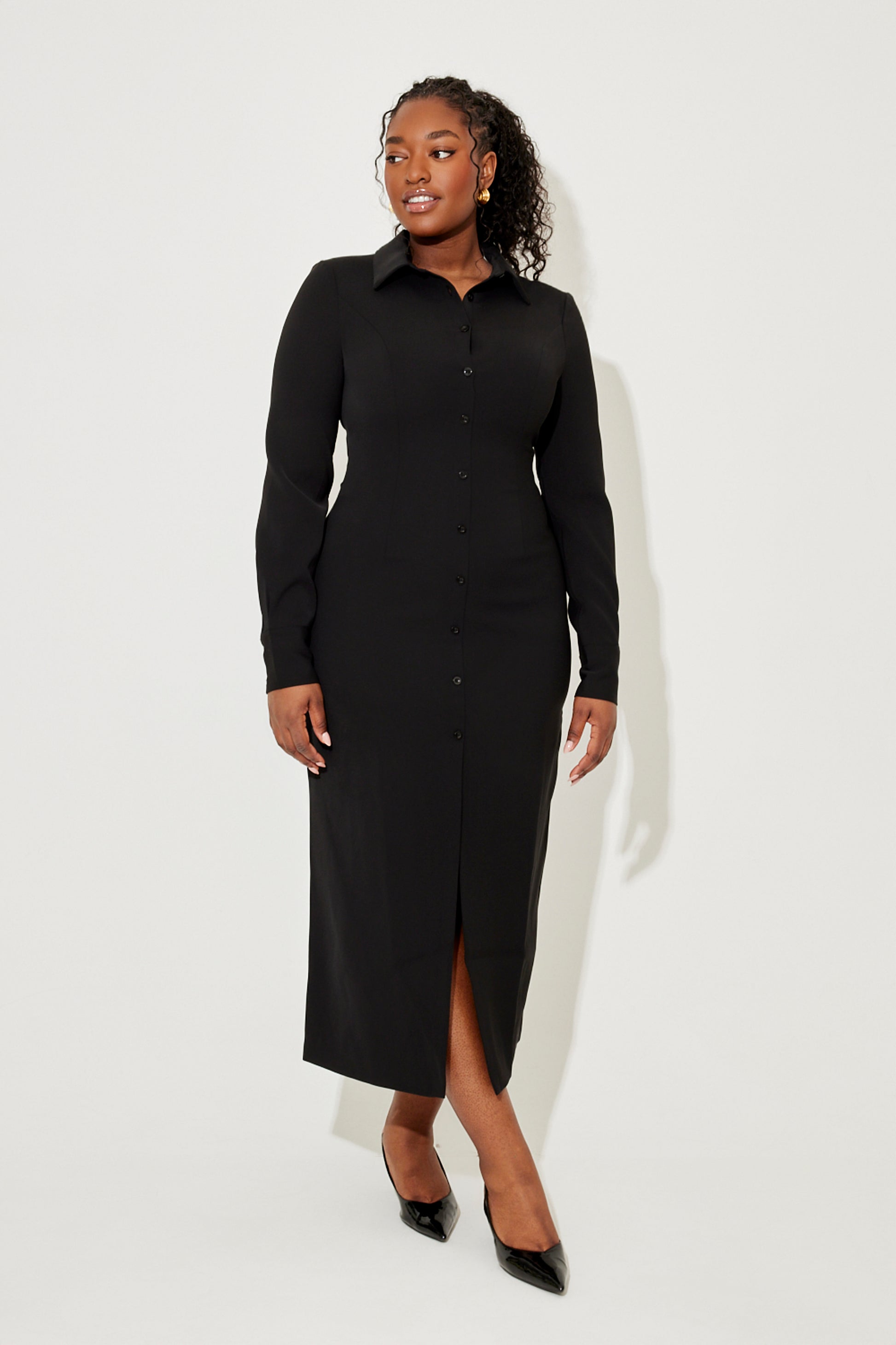 Long Sleeve Collar Maxi Dress Odd Muse Long Sleeve Collar Maxi Dress Odd Muse