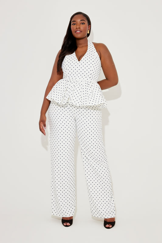 Polka Dot Peplum Top