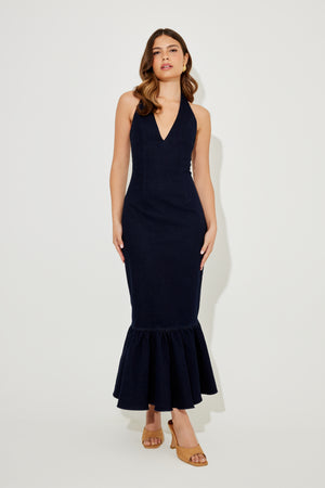 Peplum Hem Midi Dress