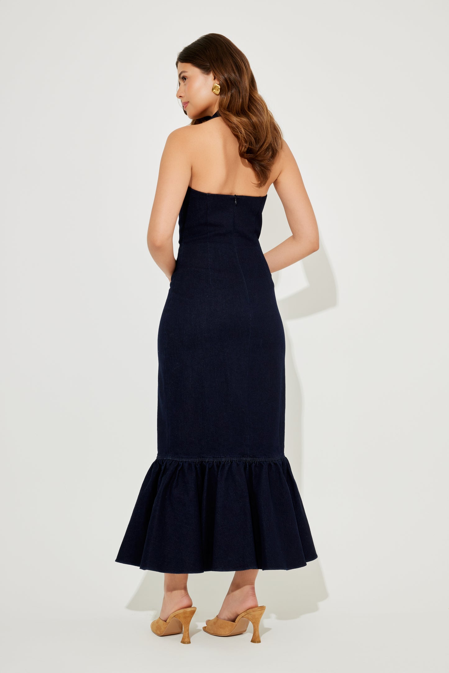 Peplum Hem Midi Dress