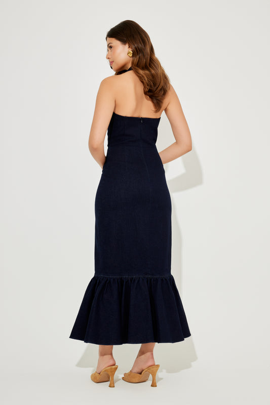 Peplum Hem Midi Dress