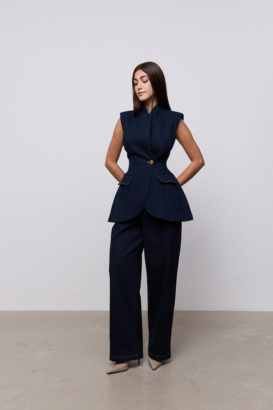Denim Wide Leg Trousers