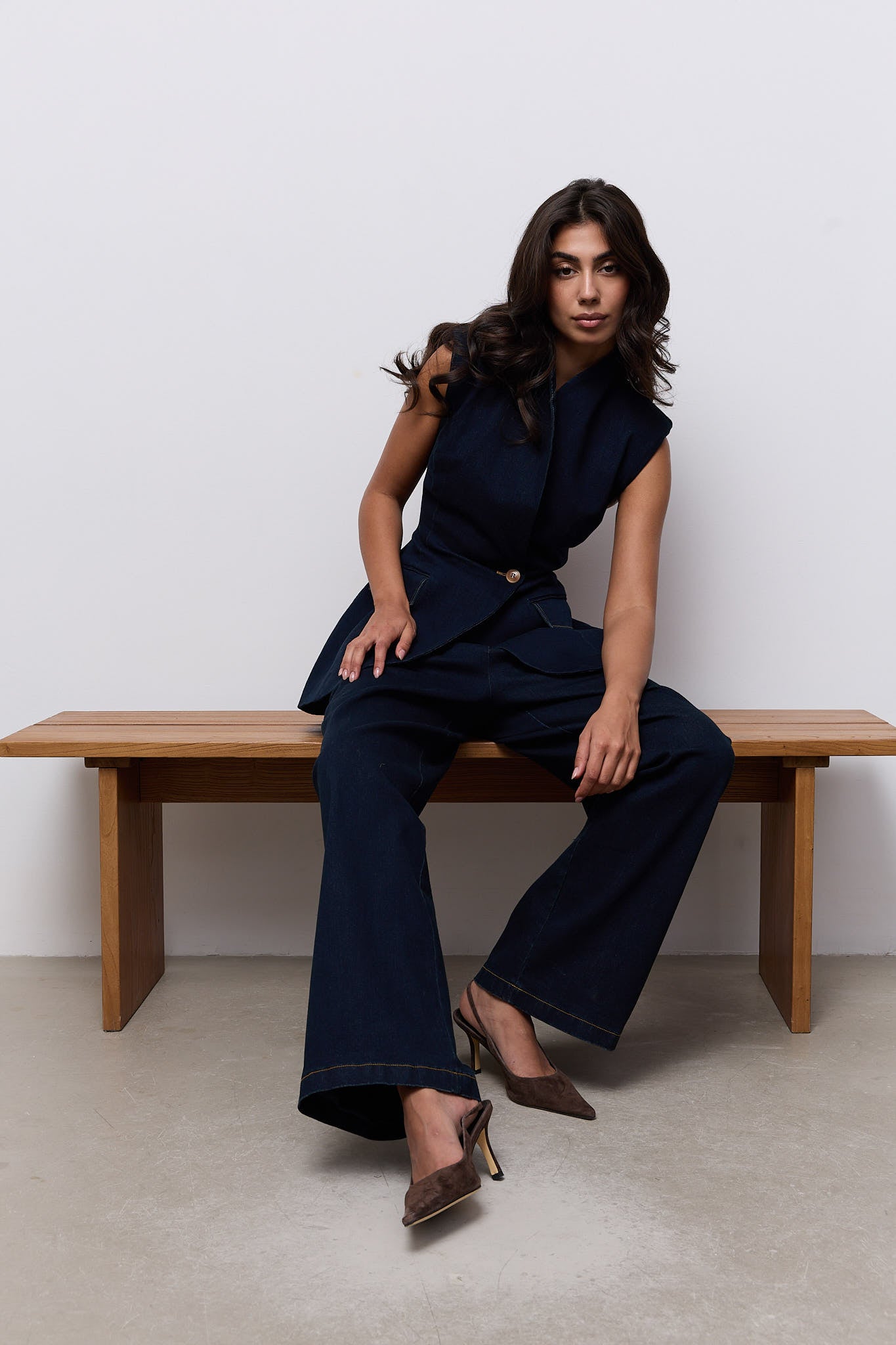 Denim Wide Leg Trousers