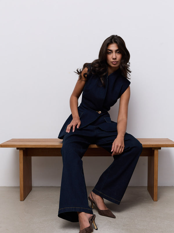 Denim Wide Leg Trousers