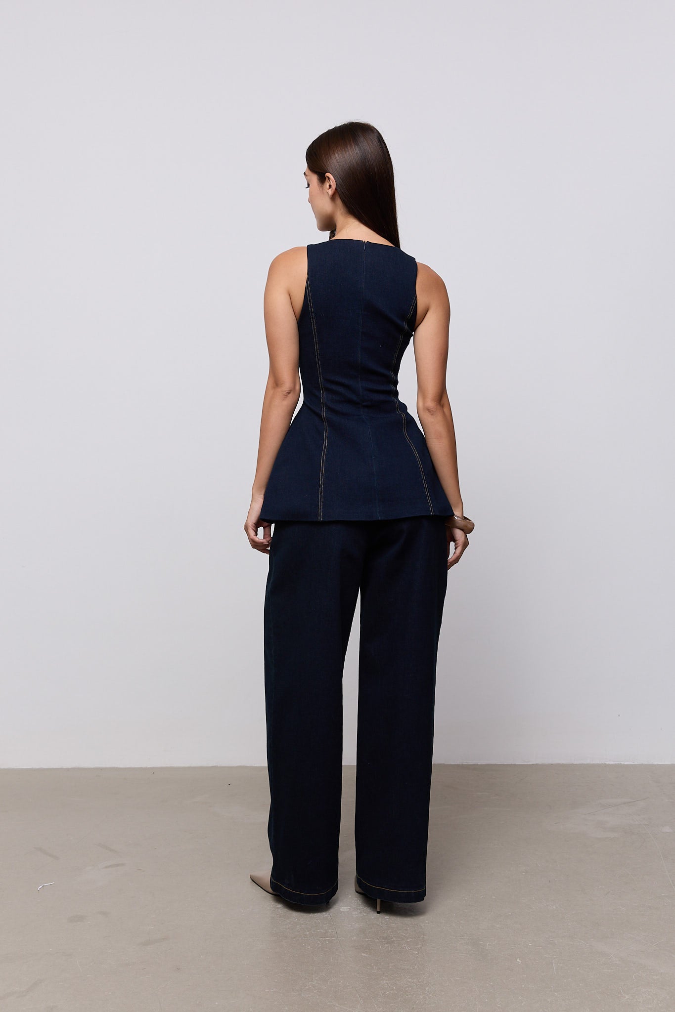 Denim Wide Leg Trousers