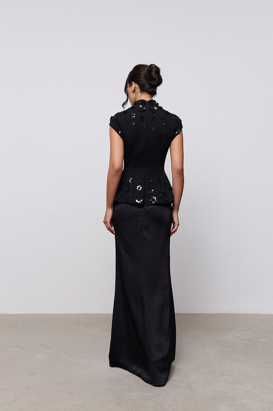 Embellished Appliqué Gown