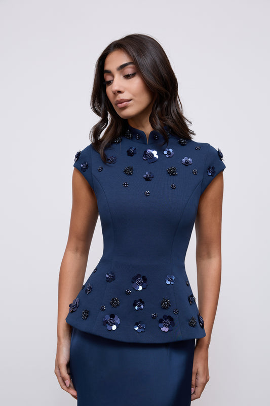 Embellished Appliqué Gown