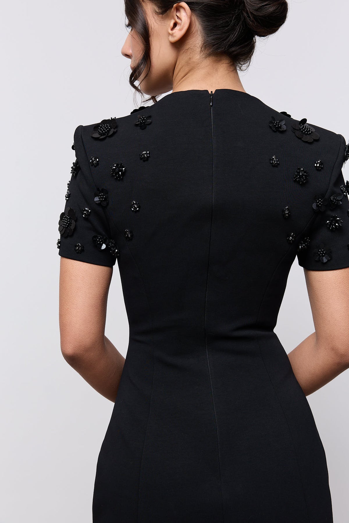 Embellished Appliqué Midi Dress