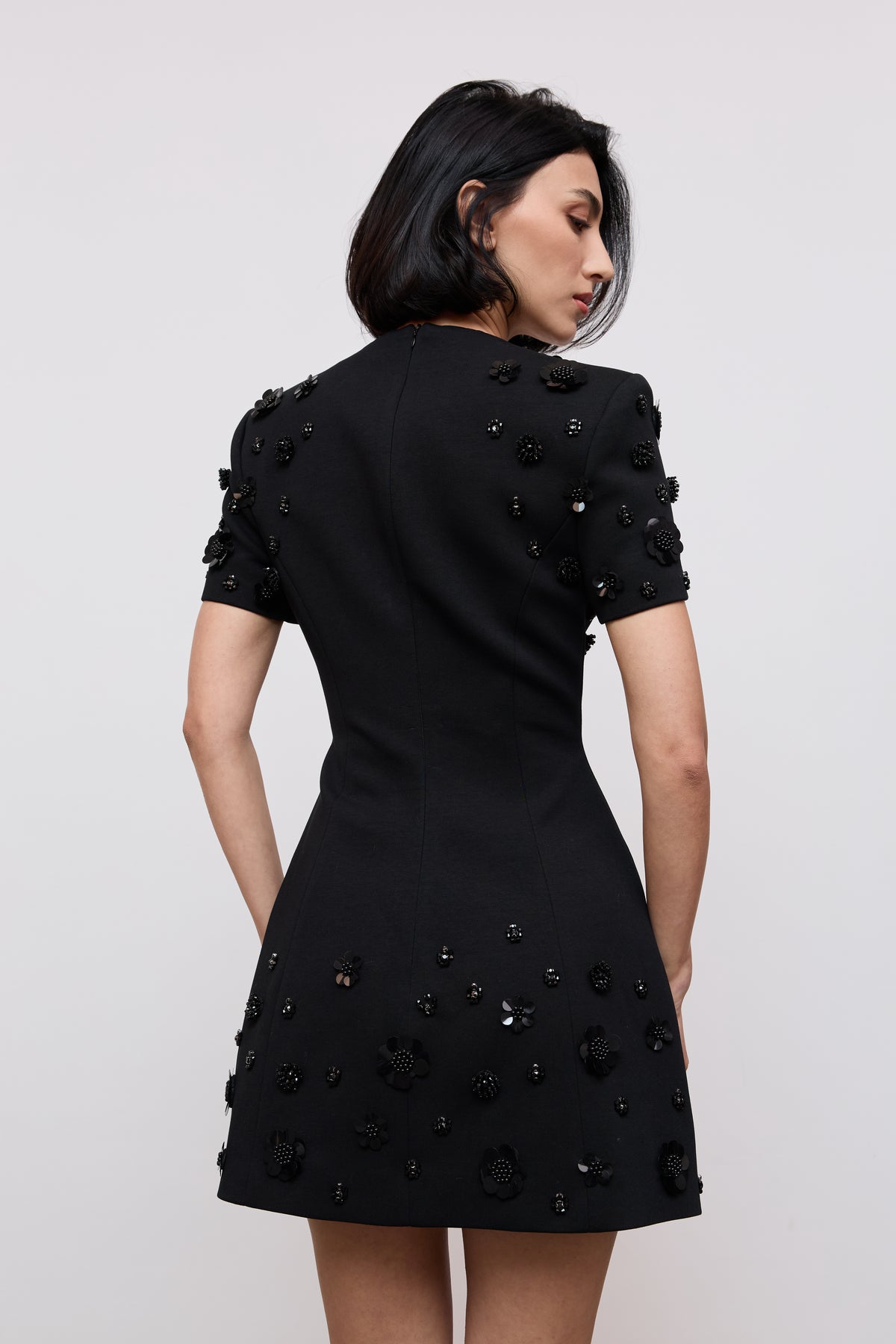 Embellished Appliqué Mini Dress