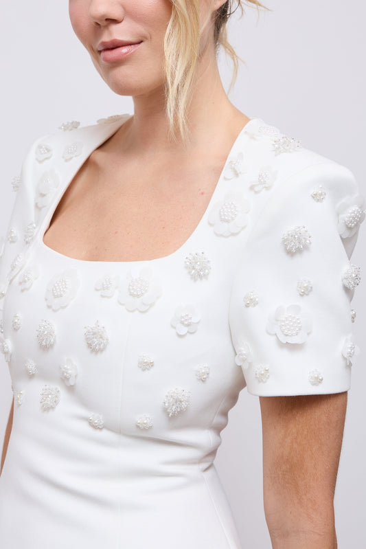 Embellished Appliqué Mini Dress