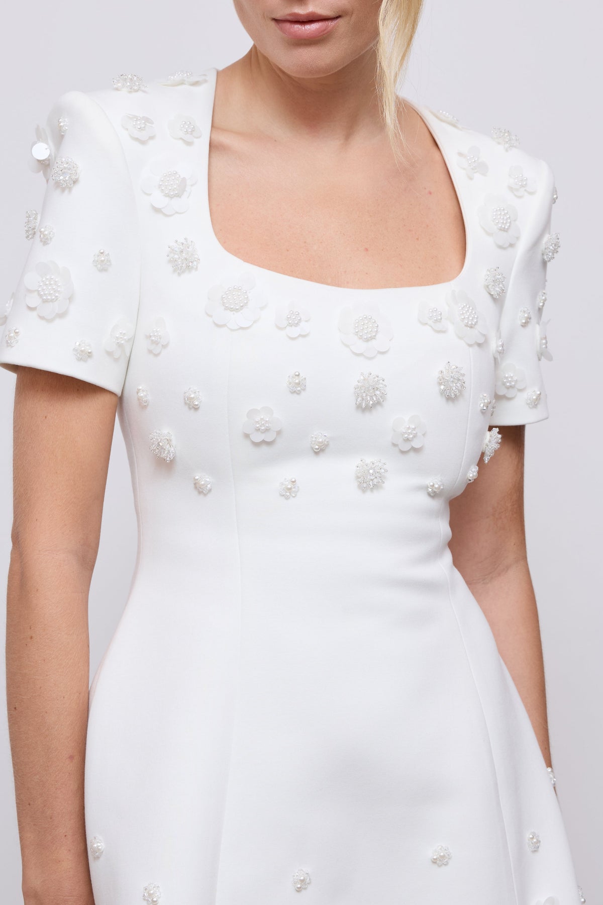 Embellished Appliqué Mini Dress