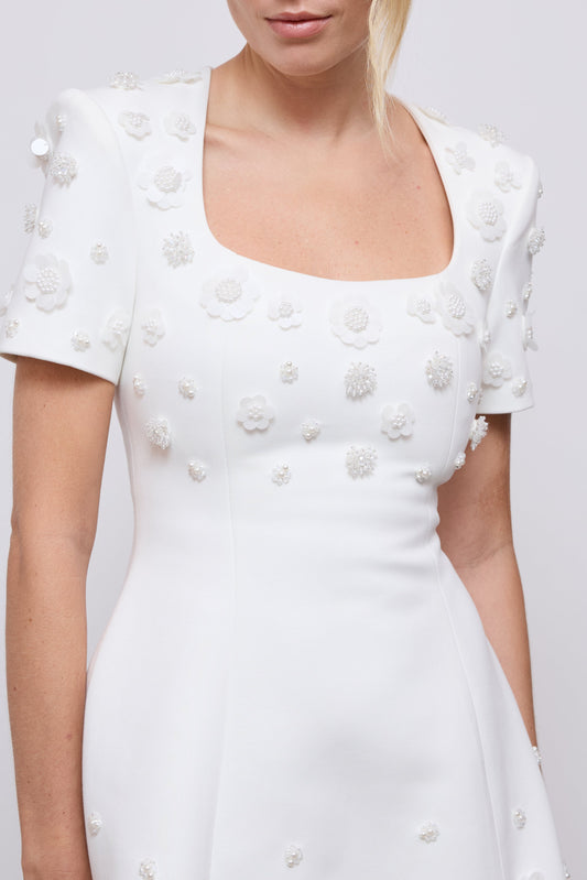 Embellished Appliqué Mini Dress