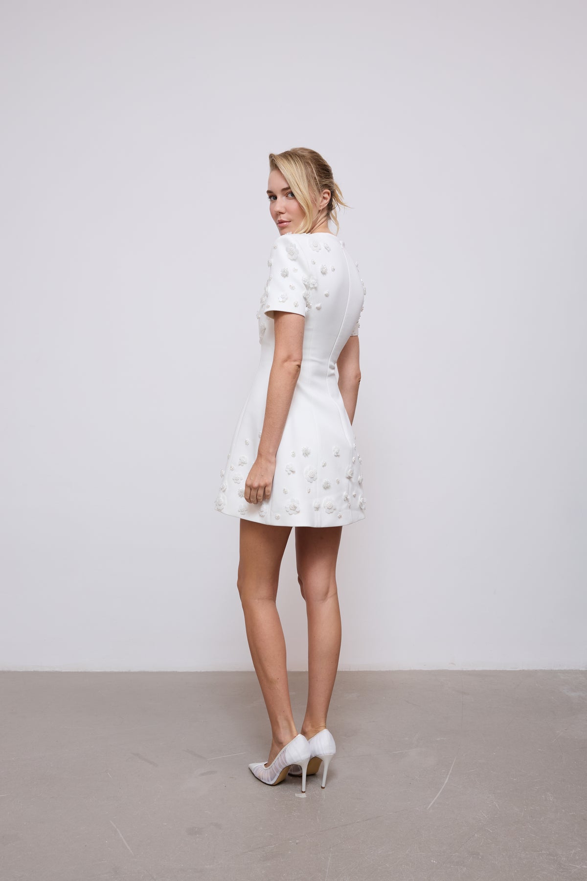 Embellished Appliqué Mini Dress