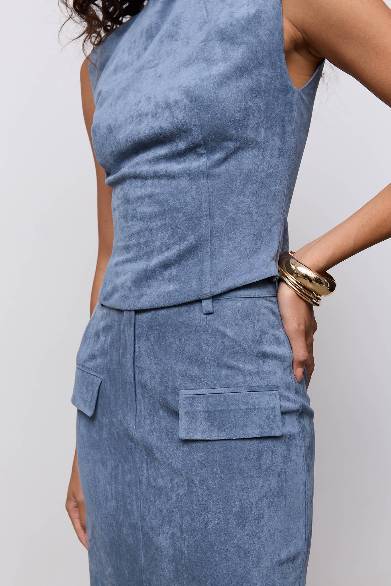 Faux Suede Sleeveless Top