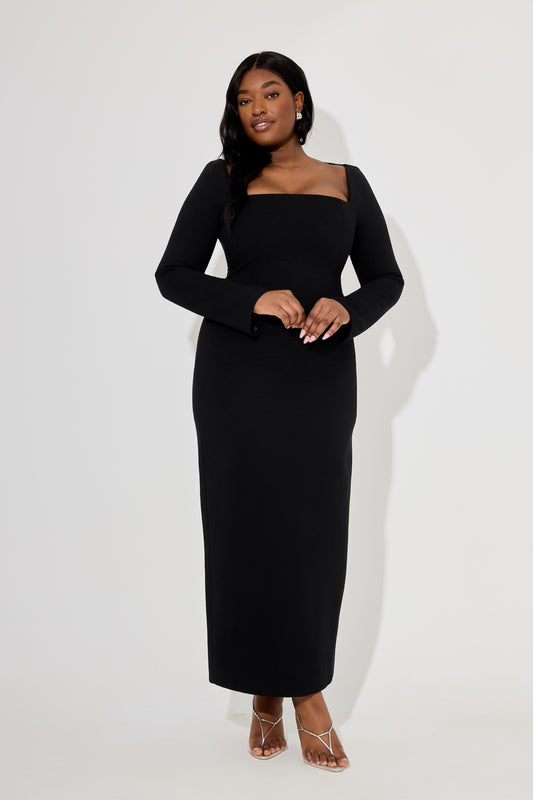 Framed Neckline Maxi Dress