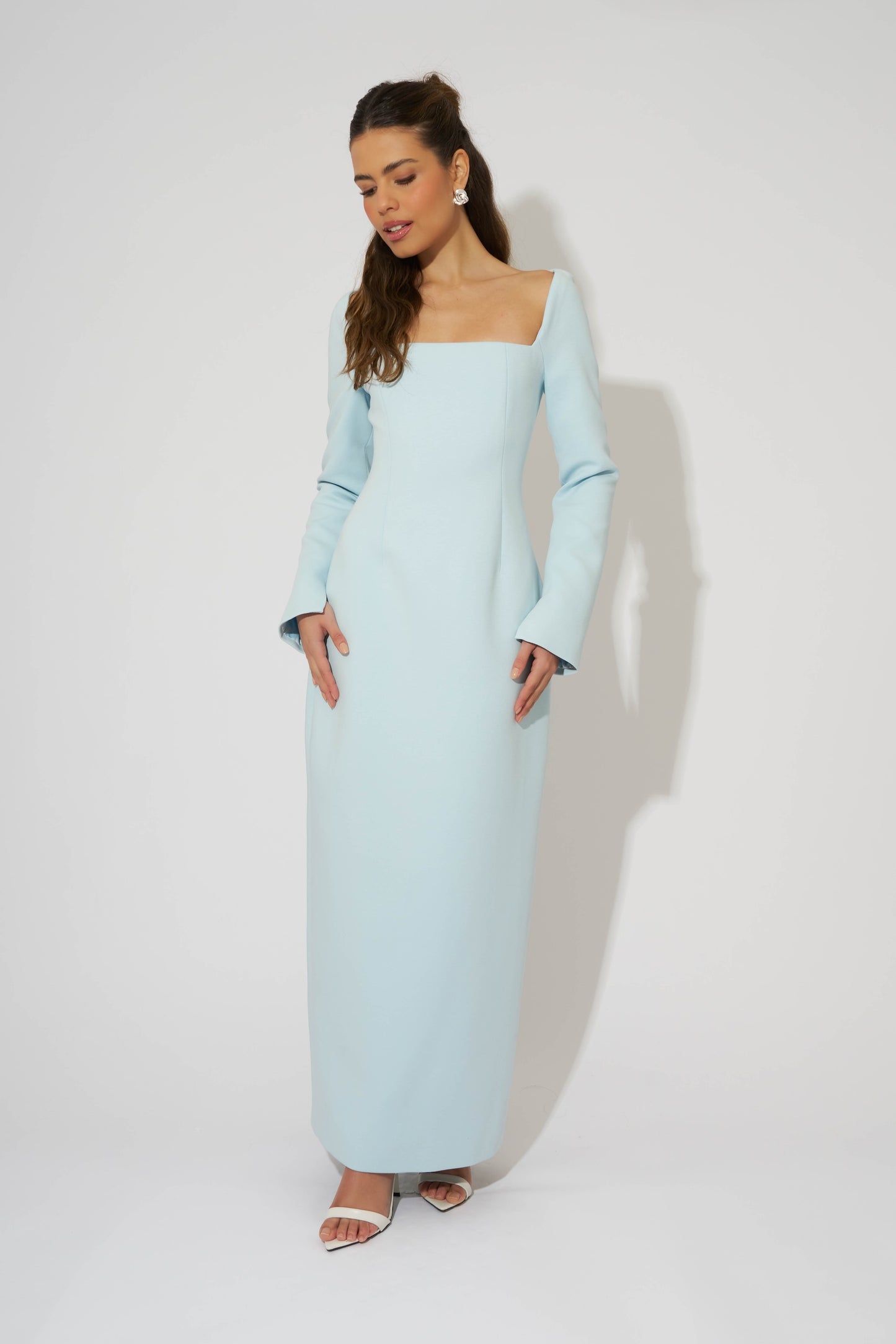 Framed Neckline Maxi Dress