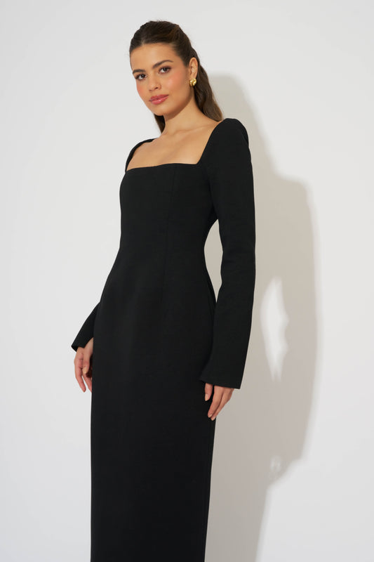 Framed Neckline Maxi Dress