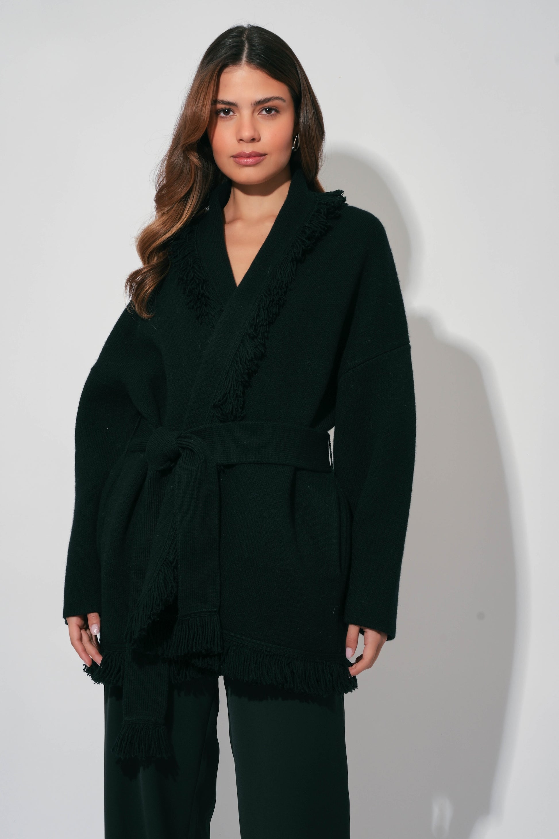 Wool Fringe Cardigan